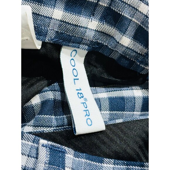Haggar Cool 18 Pro Shorts Men's Size 38 Blue Plaid Golf Casual Stretch Expandabl - Picture 3 of 9